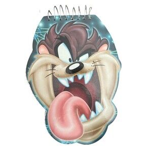 Vintage 1999 Looney Tunes Notepad Taz Tazmanian Devil Spiral Hard  Warner Bros